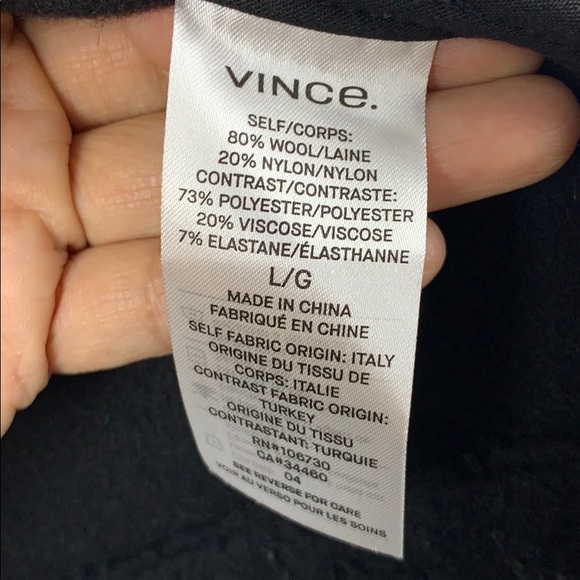 VINCE Wool Blend Jacket Black Snap Button - Picture 10 of 11